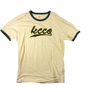 The Chive KCCO Ringer T-Shirt Mens XL Cream Green Excellent Members Only Script